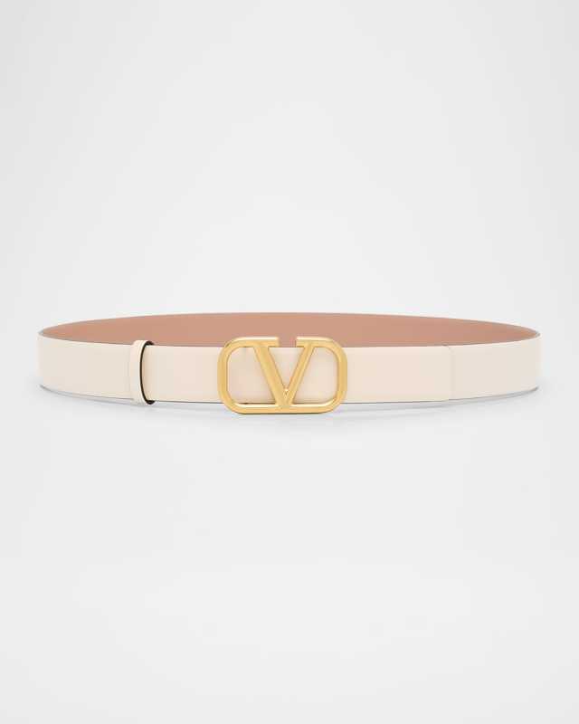 V-Logo Reversible Leather Belt